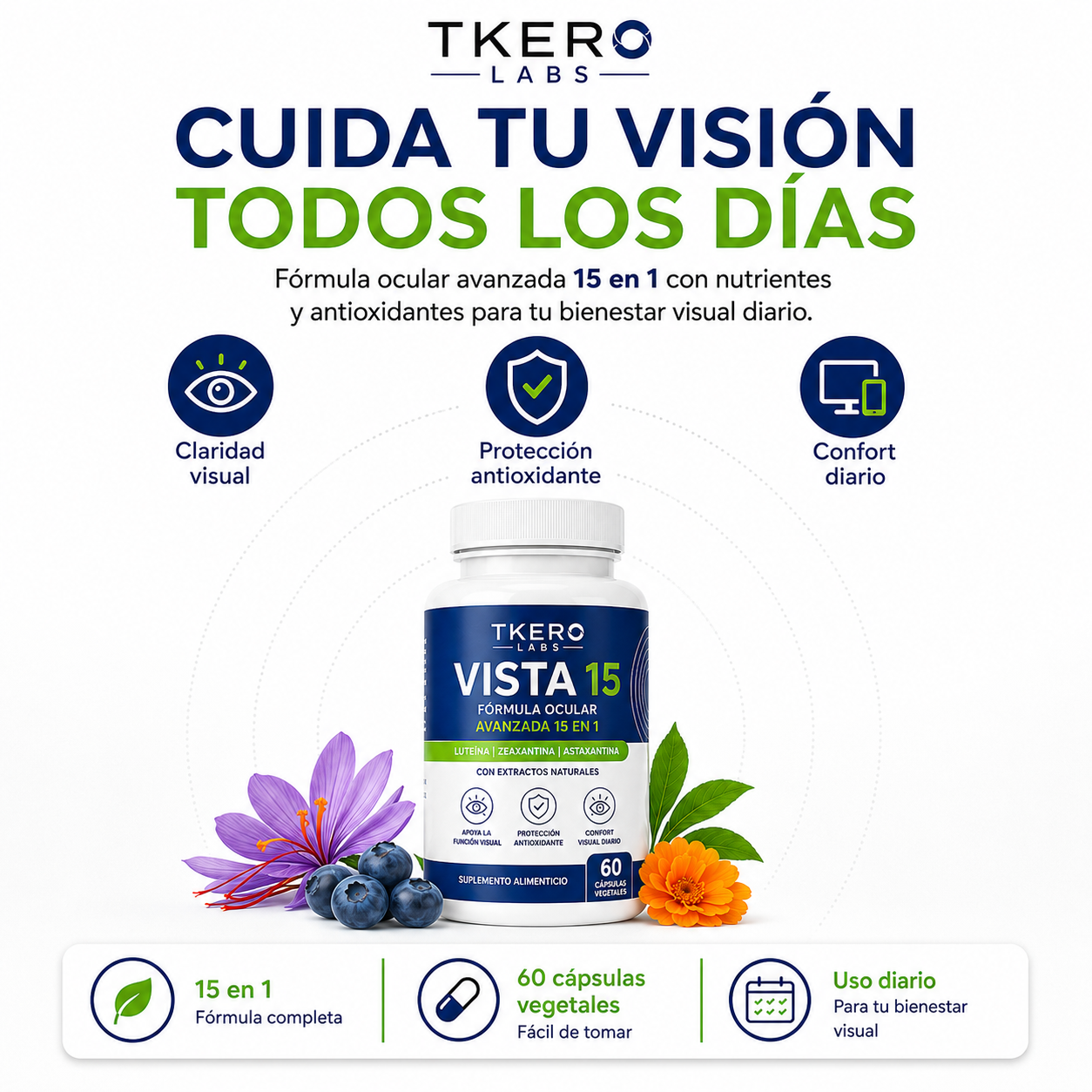 Fórmula Ocular 15 en 1 / Recupera tu visión nítida en semanas