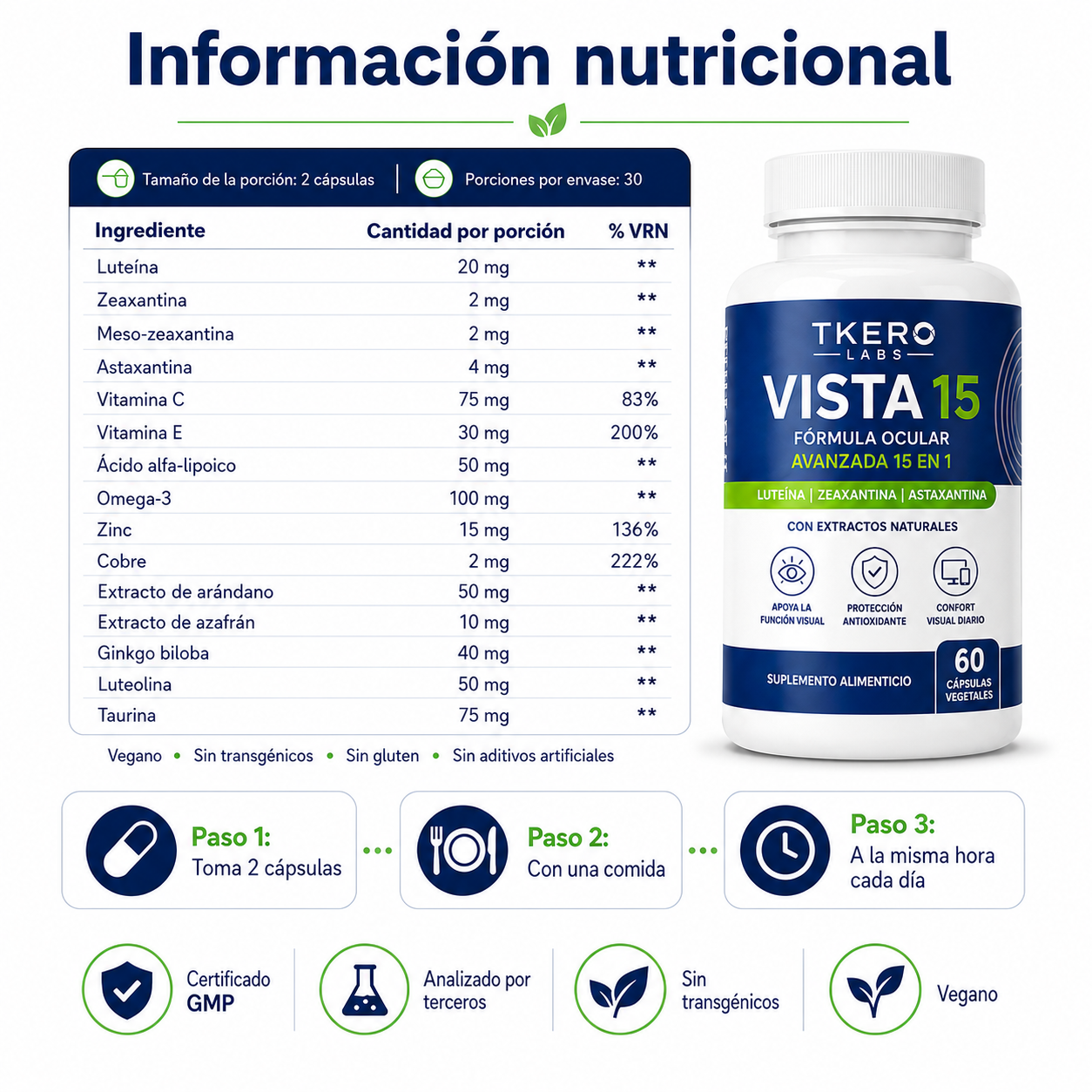 Fórmula Ocular 15 en 1 / Recupera tu visión nítida en semanas